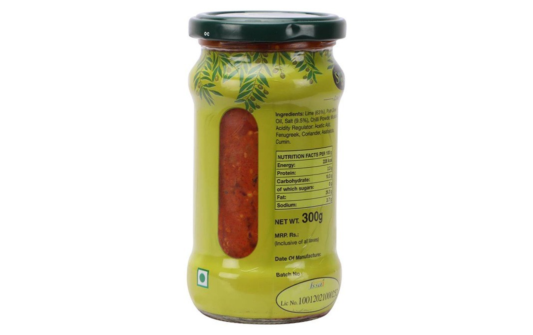 Soul Olive Oil Lime Pickle    Glass Jar  300 grams